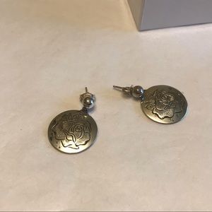 Kirk | Antique Rose Sterling Dangle Earrings